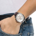 Hugo Boss Driver Quartz Silver Dial Brown Leather Strap Watch For Men - HB1512881