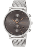 Hugo Boss Integrity Grey Dial Silver Mesh Bracelet Watch for Men - 1513807