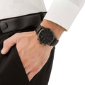 Hugo Boss Blackout Chronograph Black Dial Black Leather Strap Watch For Men - HB1512567
