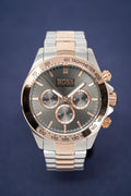 Hugo Boss Ikon Grey Dial Two Tone Steel Strap Watch for Men - 1513339