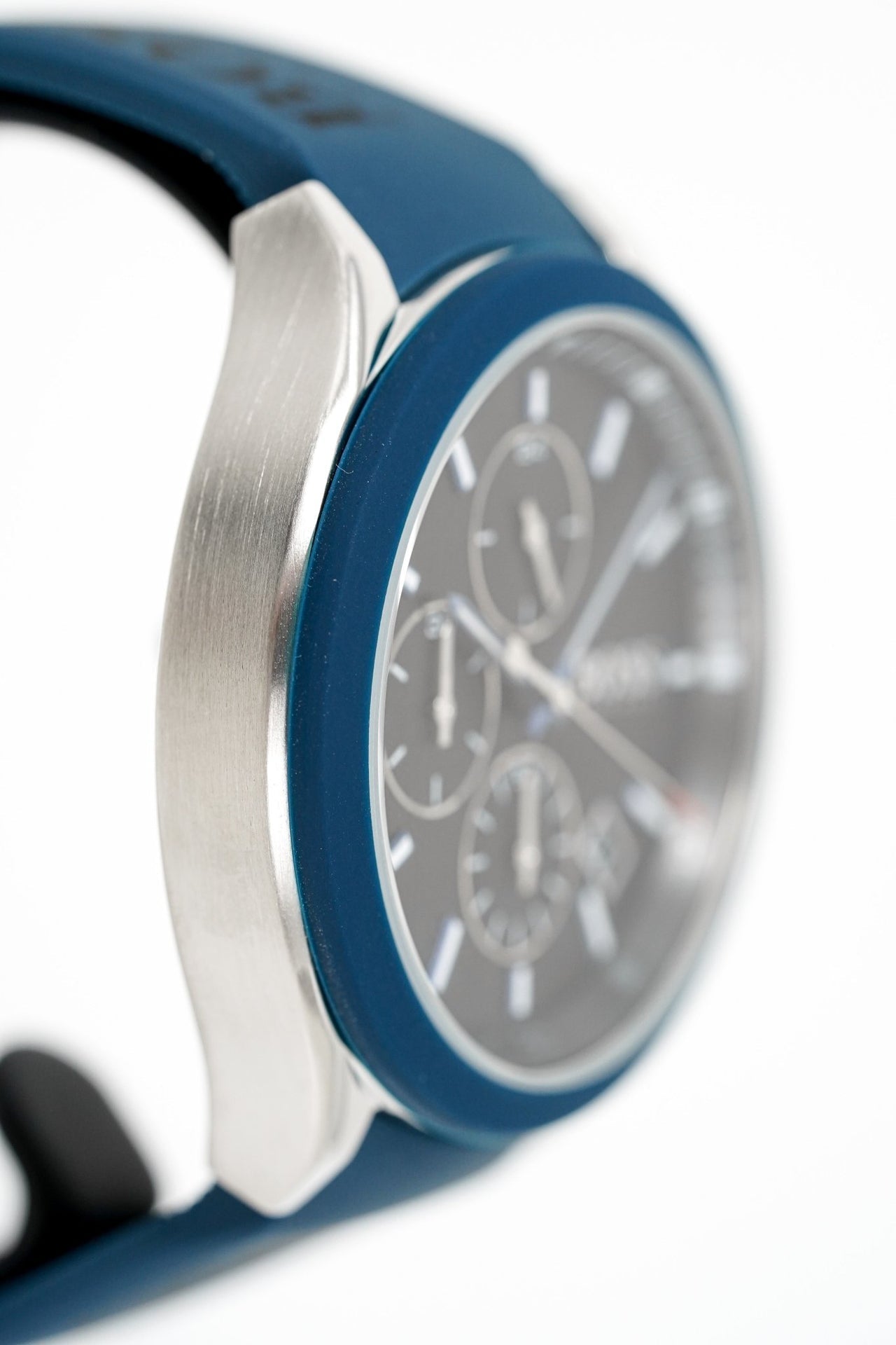 Hugo Boss Velocity Black Dial Blue Rubber Strap Watch for Men - 1513717