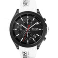 Hugo Boss Velocity Black Dial White Rubber Strap Watch for Men - 1513718