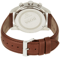 Hugo Boss Skymaster White Dial Brown Leather Strap Watch for Men - 1513786