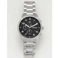 Hugo Boss View Chronograph Black Dial Silver Steel Strap Watch For Men - 1514008