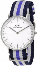 Daniel Wellington Classic Trinity White Dial Three Tone Nylon Strap Watch For Women - 0609DW