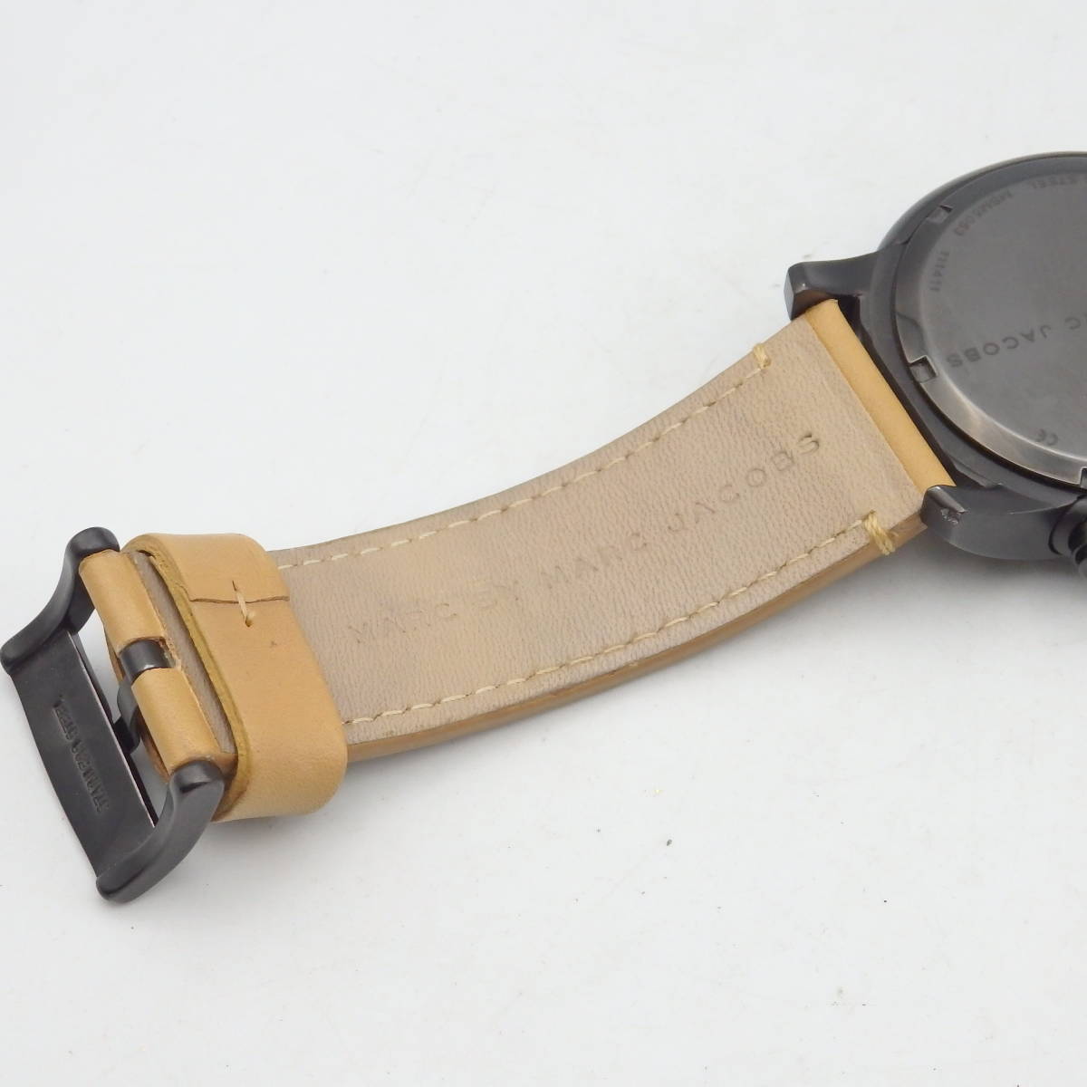 Marc Jacobs Larry Chronograph Black Dial Brown Leather Strap Watch for Men - MBM5053