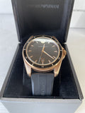 Emporio Armani Sport Quartz Black Dial Black Rubber Strap Watch For Men - AR11101