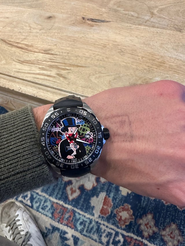Tag Heuer Formula 1 Alec Monopoly Special Edition Black Rubber Strap Watch for Men - WAZ1117.FT8023