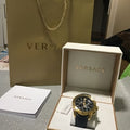 Versace Casual Chronograph Blue Dial Blue Leather Strap Watch for Men - VERG004-18