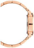 Daniel Wellington Iconic Link Black Dial Rose Gold Steel Strap Watch for Women - DW00100212
