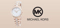 Michael Kors Runway Mercer Mother of Pearl White Dial Two Tone Steel Strap Watch For Women - MK6674