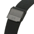Daniel Wellington Petite Ashfield Black Dial Black Mesh Strap Watch for Women - DW00100307