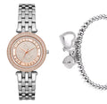 Michael Kors Darci Rose Gold Dial Silver Steel Strap Watch for Women - MK3446