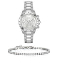 Hugo Boss Novia Chronograph Silver Dial Silver Steel Strap Watch for Women - 1502616
