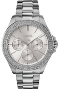 Hugo Boss Premiere Silver Dial Silver Steel Strap Watch for Women - 1502442