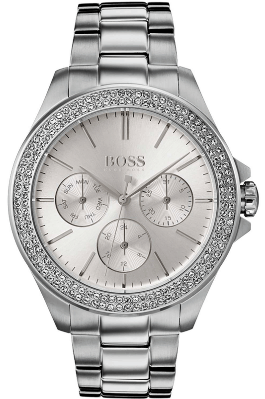 Hugo Boss Premiere Silver Dial Silver Steel Strap Watch for Women - 1502442