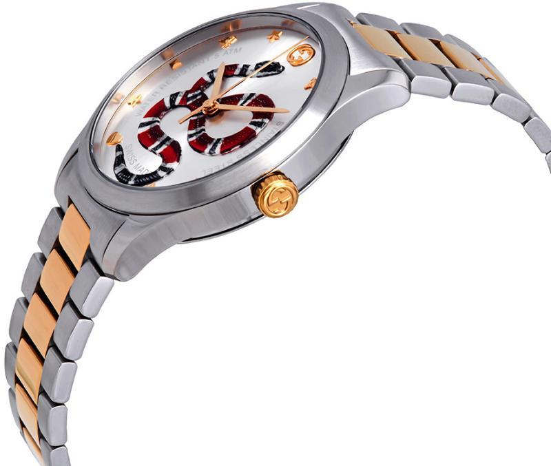 Gucci G Timeless Quartz Silver Dial Silver Steel Strap Watch For Women - YA1264075