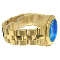 Marc Jacobs Blade Chronograph Blue Dial Gold Steel Strap Watch for Women - MBM3307