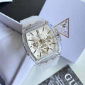 Guess Phoenix Multi Function Silver Dial White Rubber Strap Watch for Men - GW0203G1