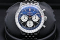 Breitling Navitimer B01 Chronograph 43 Black Dial Silver Steel Strap Watch for Men - AB0138211B1A1