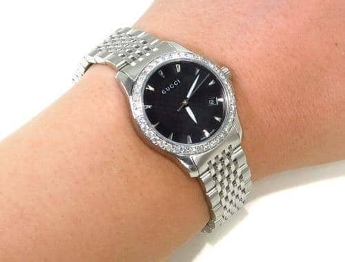 Gucci G Timeless Black Mother of Pearl Diamonds 38mm Watch For Women - YA126509