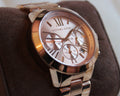 Michael Kors Runway Chronograph Rose Gold Dial Rose Gold Steel Strap Watch For Women - MK5778