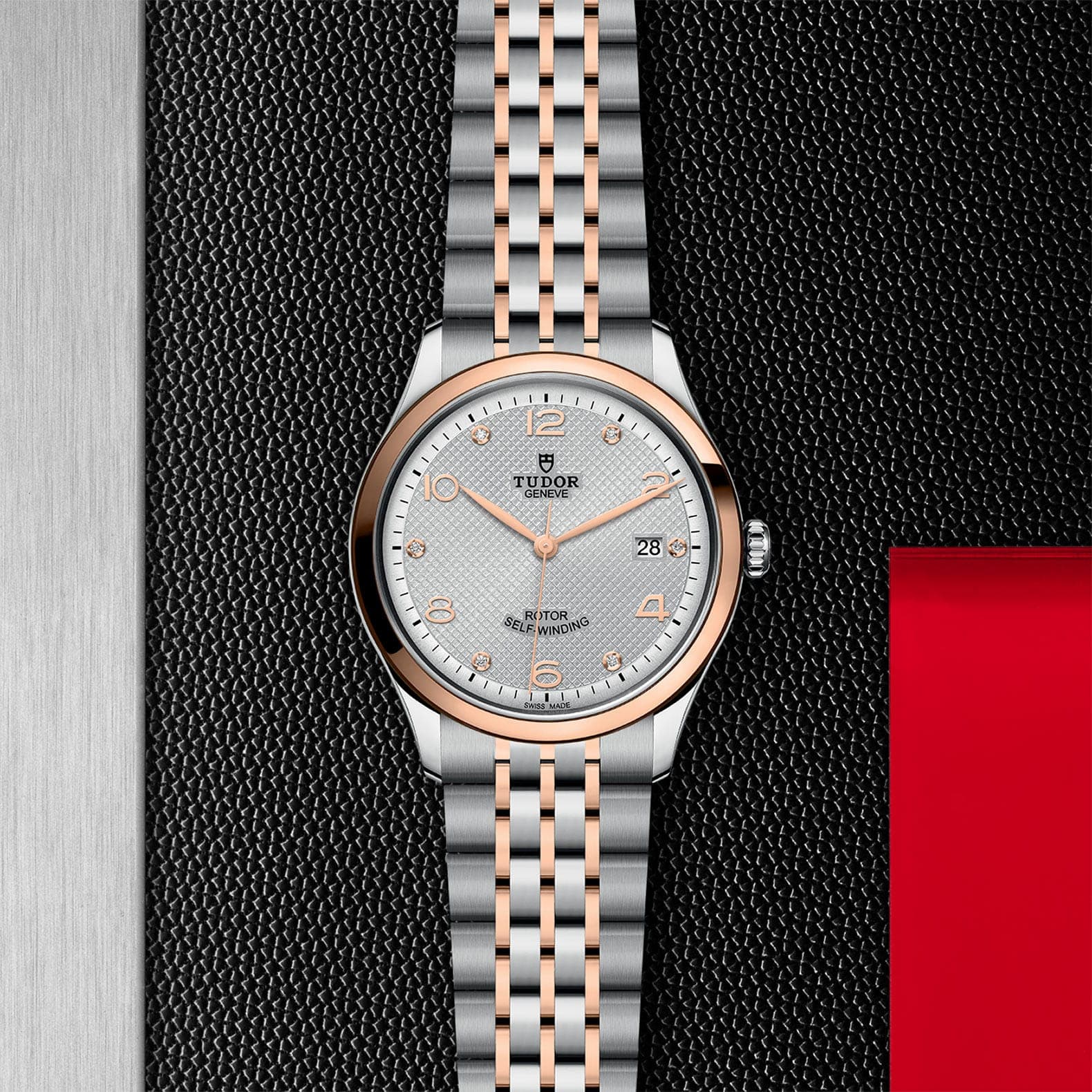 Tudor 1926 Automatic Diamonds Silver Dial Two Tone Steel Strap Watch for Men - M91651-0002