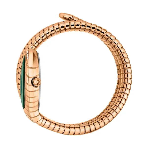 Just Cavalli Classico Lungo Green Dial Rose Gold Steel Strap Watch for Women - JC1L248M0045