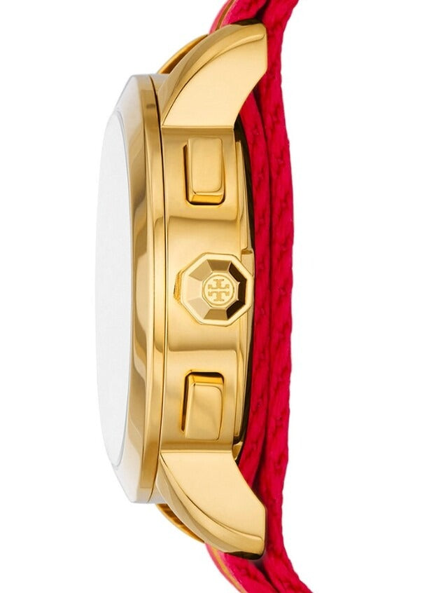 Tory Burch The Tory Chronograph White Dial Tri Tone NATO Strap Watch for Women - TBW1036