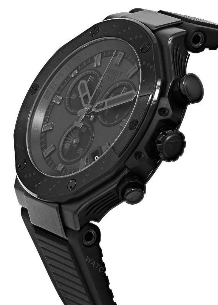 Tissot T-Race Chronograph Black Dial Black Rubber Strap Watch for Men - T141.417.37.061.00