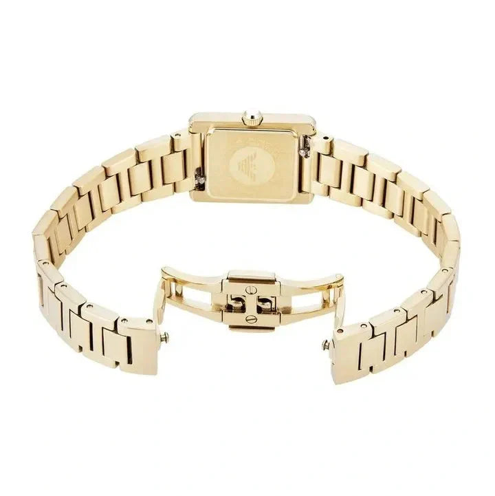 Emporio Armani Genni Crystals Gold Dial Gold Steel Strap Watch for Women - AR11663
