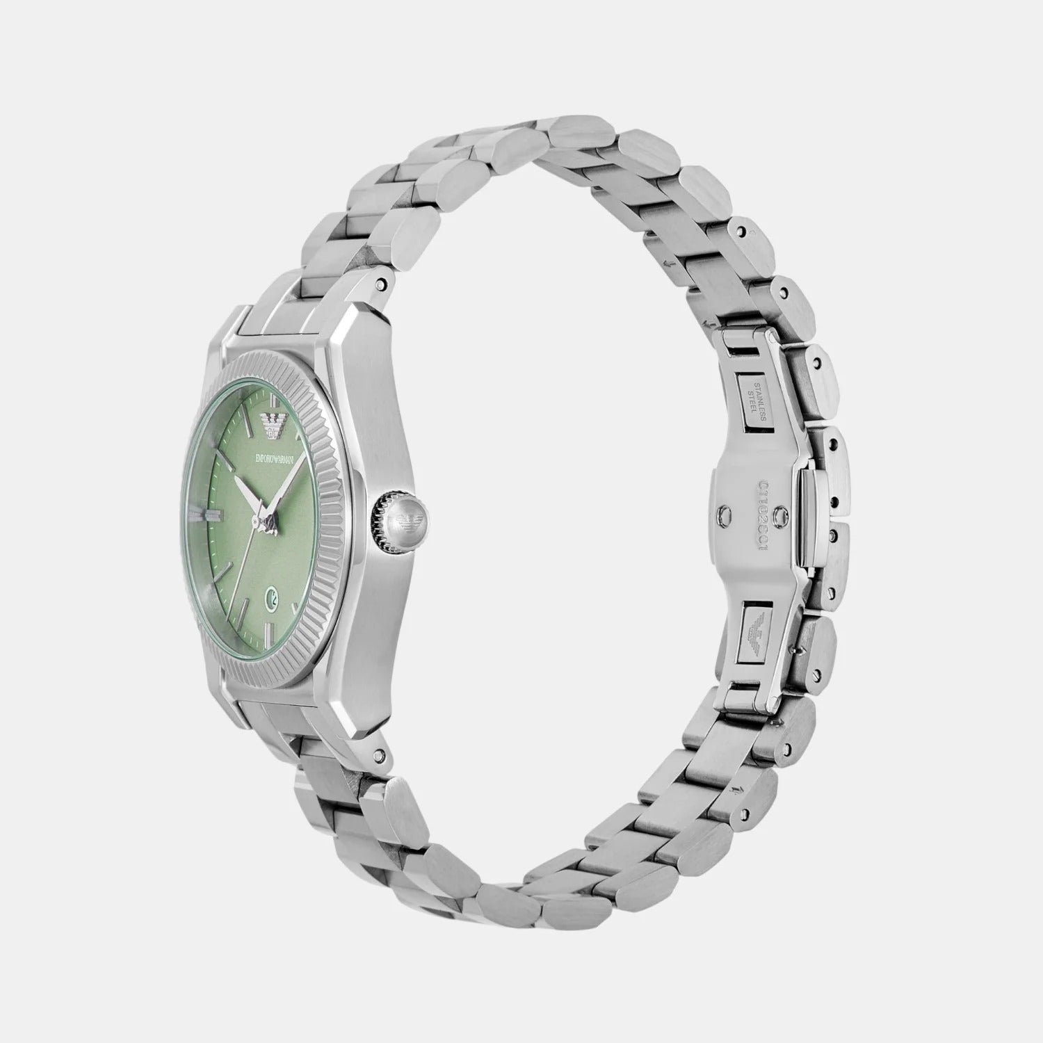 Emporio Armani Federica Mint Green Dial Silver Steel Strap Watch for Women - AR11656