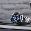 Seiko Prospex Diver Scuba Automatic Blue Dial Silver Steel Strap Watch for Men - SBEJ021