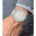 Hugo Boss Taper Chronograph White Dial Silver Steel Strap Watch for Men - 1514087