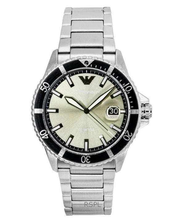 Emporio Armani World Explorer Silver Dial Silver Steel Strap Watch for Men - AR11683