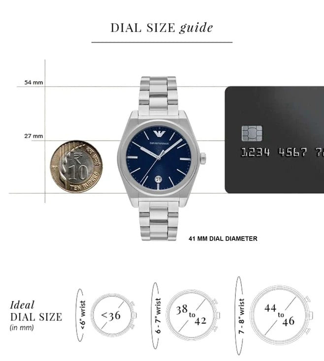 Emporio Armani Frederico Analog Blue Dial Silver Steel Strap Watch for Men - AR11620