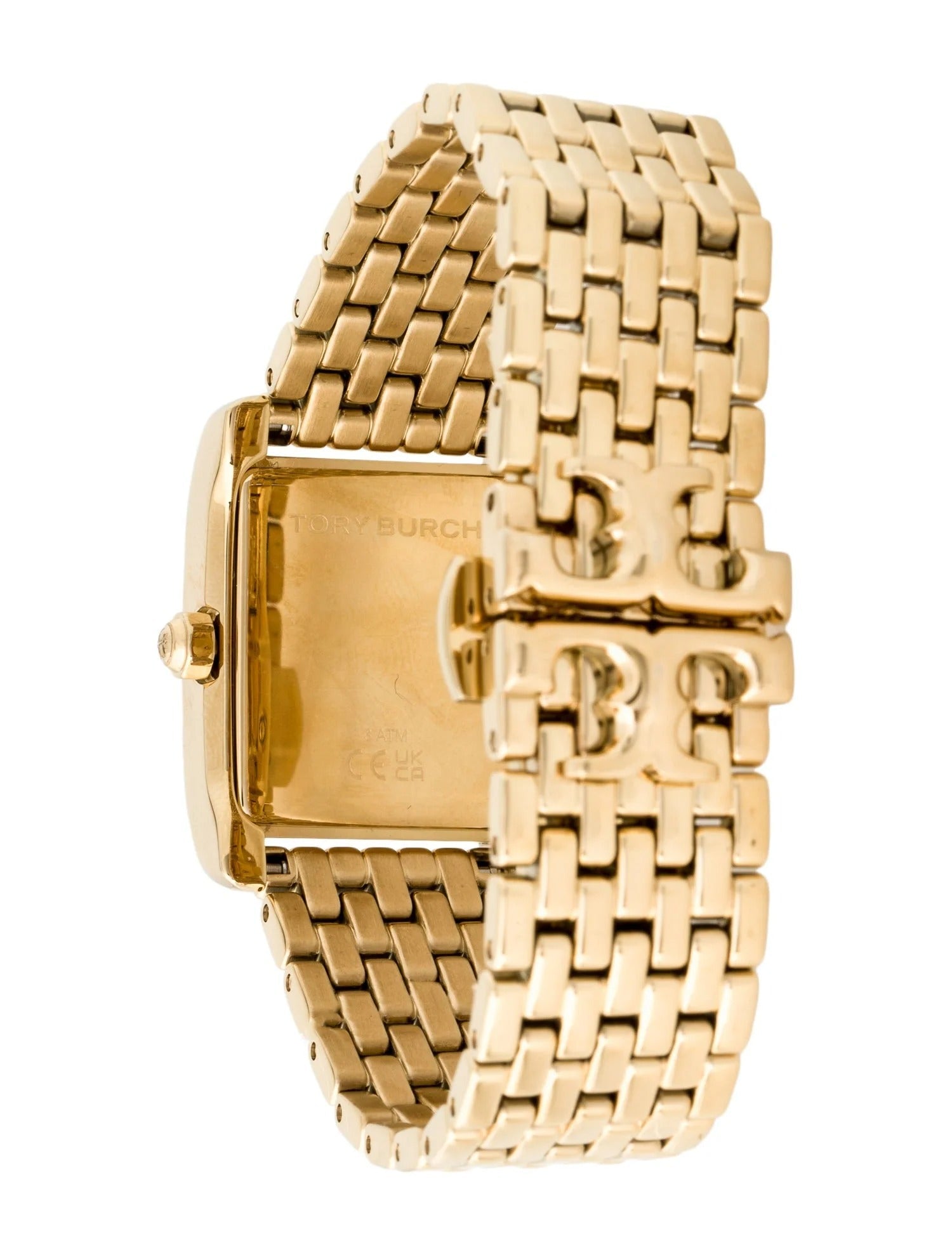Tory Burch Eleanor Mother of Pearl Pink Dial Gold Steel Strap Watch for Women - TBW1077