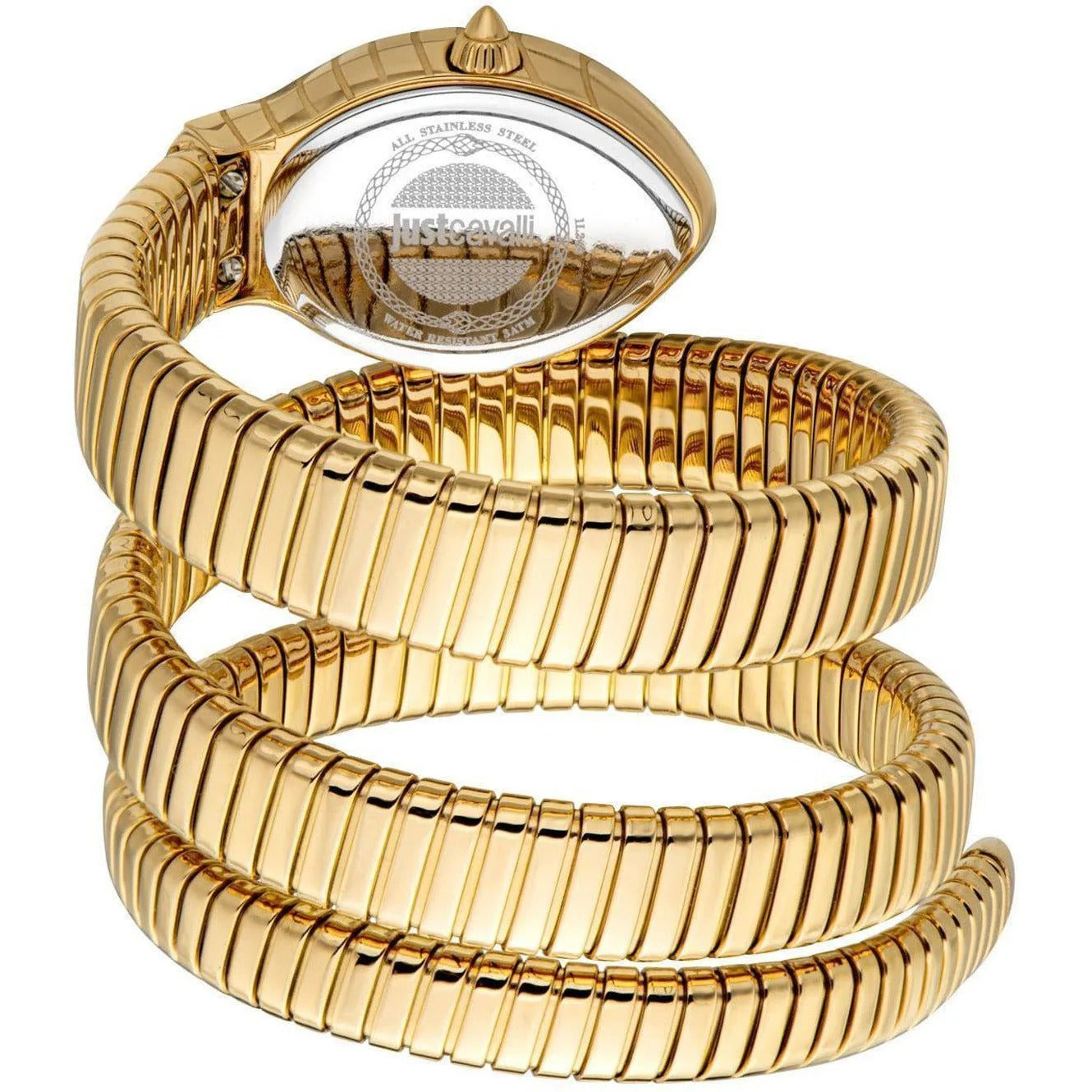 Just Cavalli Glam Evo 4 Green Dial Gold Steel Strap Watch for Women - JC1L229M0035