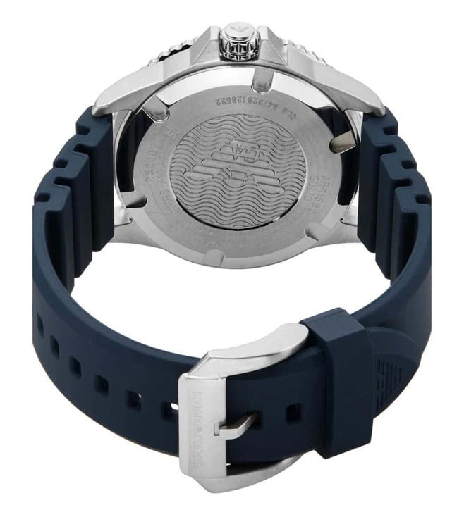 Emporio Armani World Explorer GMT Blue Dial Blue Rubber Strap Watch for Men - AR11592