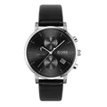 Hugo Boss Integrity Chronograph Black Dial Black Leather Strap Watch for Men - 1513777