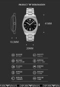 Emporio Armani Frederico Analog Black Dial Silver Steel Strap Watch for Men - AR11622