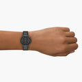 Hugo Boss Taper Chronograph Black Dial Black Steel Strap Watch for Men - 1514088