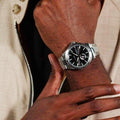 Hugo Boss Troper Chronograph Automatic Black Dial Silver Steel Strap Watch for Men - 1514202