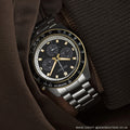Seiko Prospex Speedtimer Solar Chronograph Black Dial Silver Steel Strap Watch for Men - SSC941