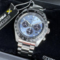 Seiko Prospex Speedtimer 41.4 Solar Chronograph Blue Dial Silver Steel Strap Watch for Men - SSC935