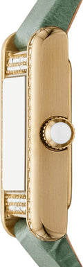 Emporio Armani Classic White Dial Green Leather Strap Watch for Women - AR11661