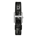 Emporio Armani Classic Crystals Silver Dial Black Leather Strap Watch for Women - AR11660