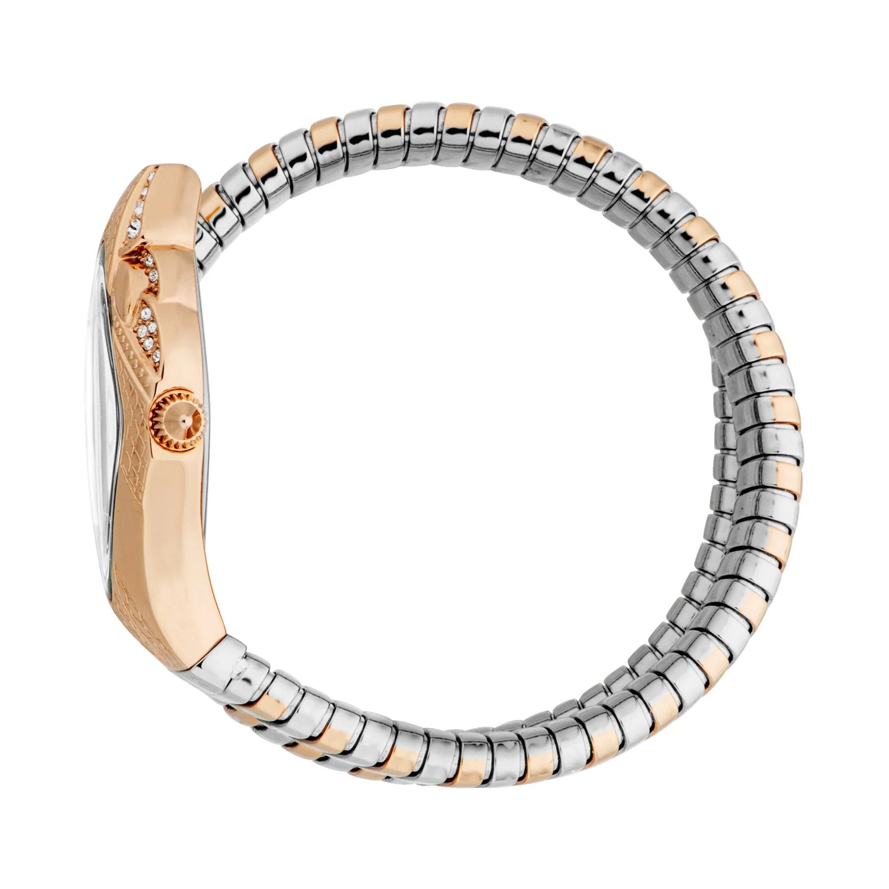 Just Cavalli Serpente Metallica Rose Gold Dial Two Tone Steel Strap Watch for Women - JC1L208M0075
