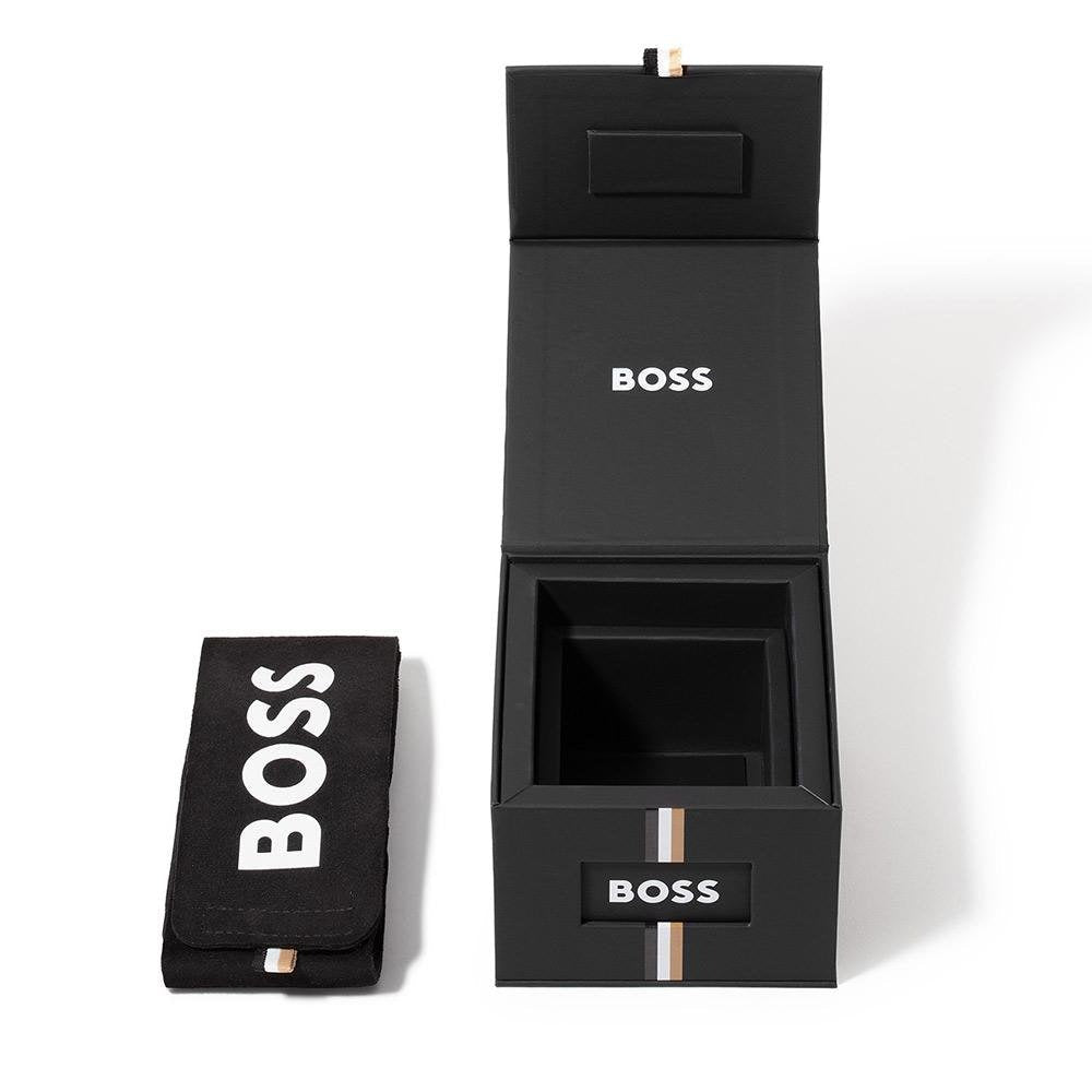 Hugo Boss Strike Black Dial Silver Steel Strap Watch for Men - 1514170