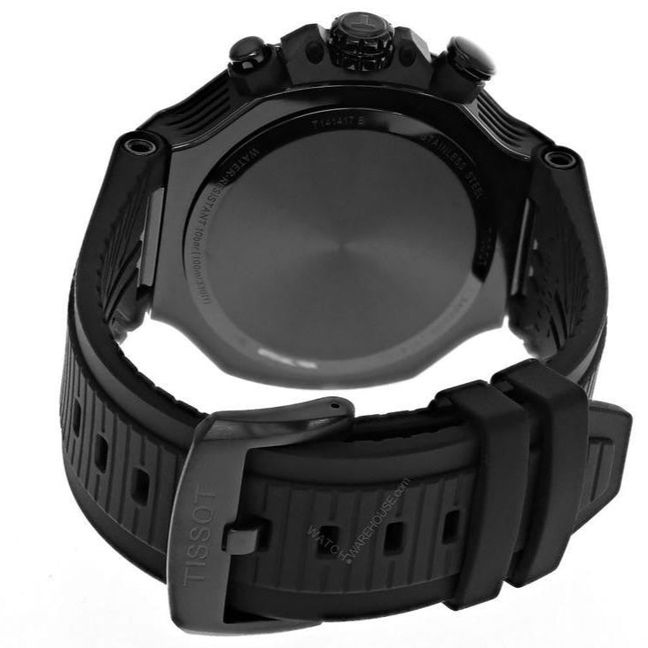 Tissot T-Race Chronograph Black Dial Black Rubber Strap Watch for Men - T141.417.37.061.00